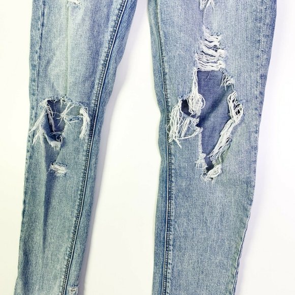 American Eagle‎ Tomgirl Distressed Denim Jeans Sz 0 - Picture 3 of 12